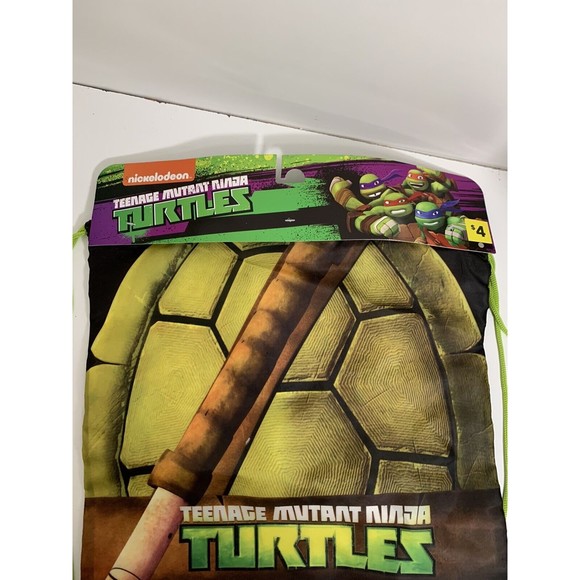 TMNT "Cinch Sack teenage mutant ninja turtles day back pack NWT Turtle Shell - Picture 4 of 7